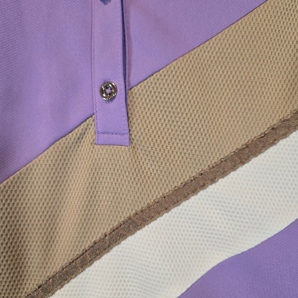 IZOD XFG Cool FX Polo Womens Medium Sleeveless Golf Purple Colorblock Mesh Top - Picture 7 of 9